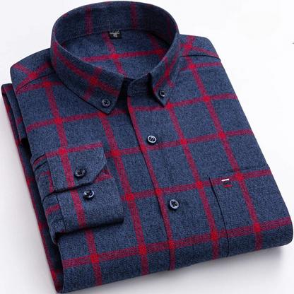 James – Classic Plaid Button-Up Shirt for Men