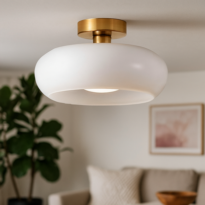 Round Glass Pendant Light | Vintage