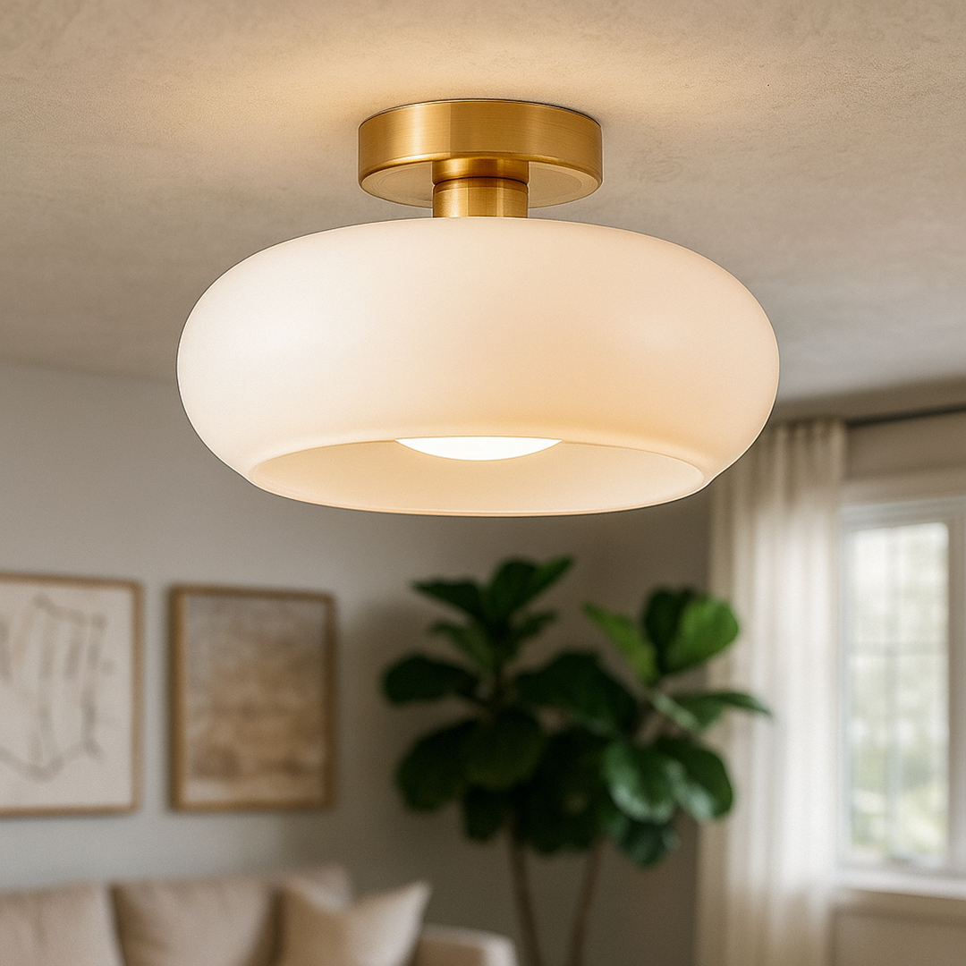 Round Glass Pendant Light | Vintage