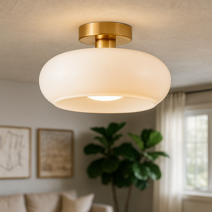 Round Glass Pendant Light | Vintage