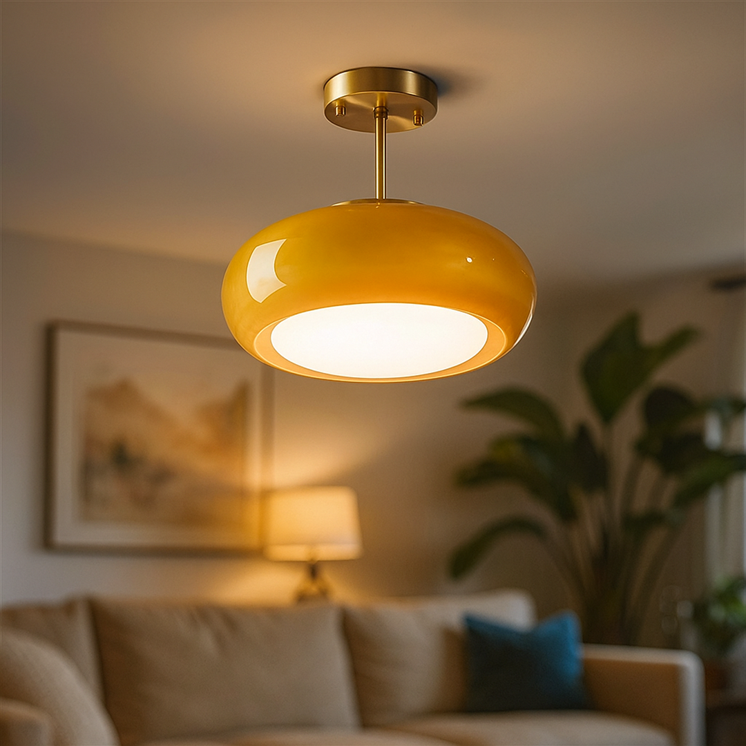 Round Glass Pendant Light | Vintage