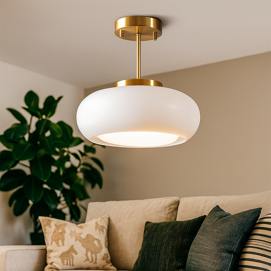 Round Glass Pendant Light | Vintage