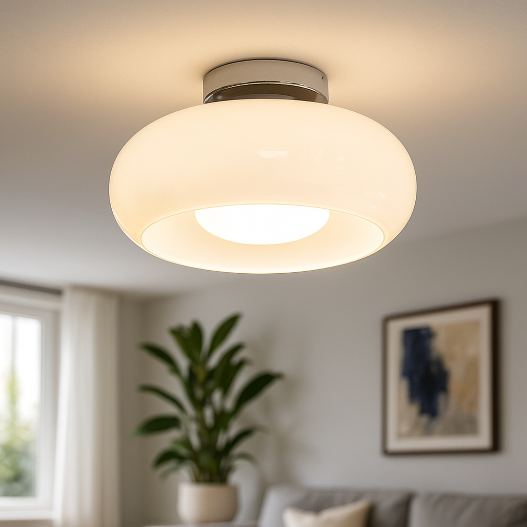 Round Glass Pendant Light | Vintage