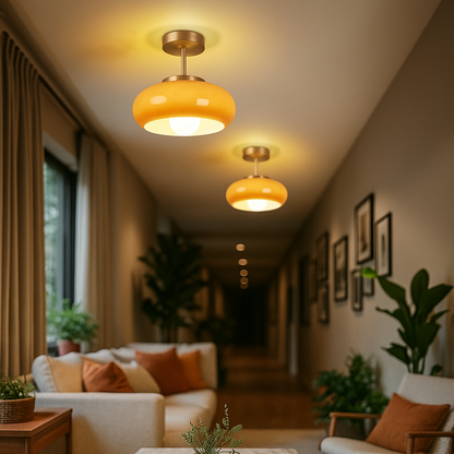 Round Glass Pendant Light | Vintage