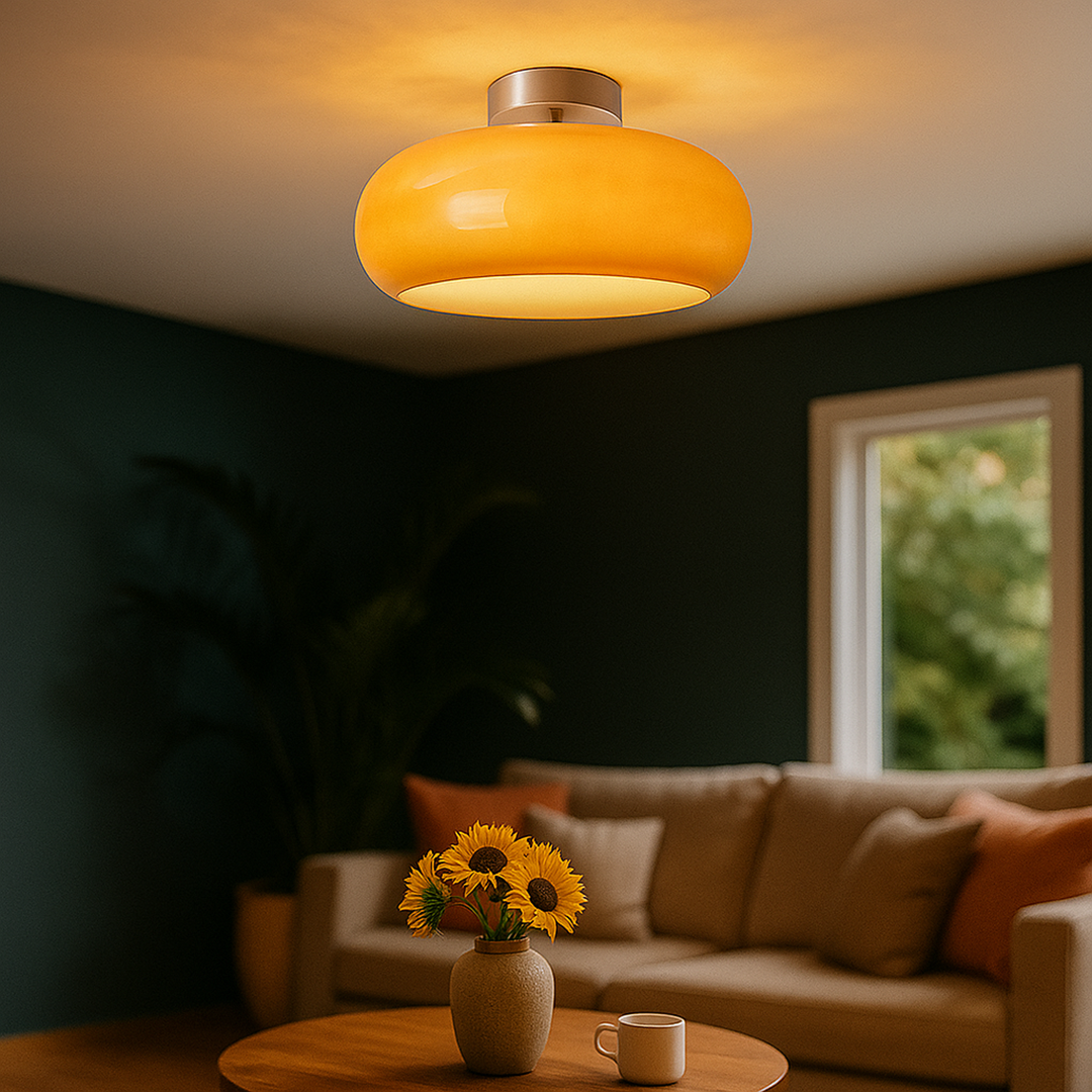 Round Glass Pendant Light | Vintage