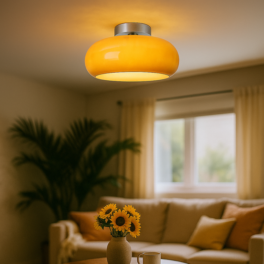 Round Glass Pendant Light | Vintage