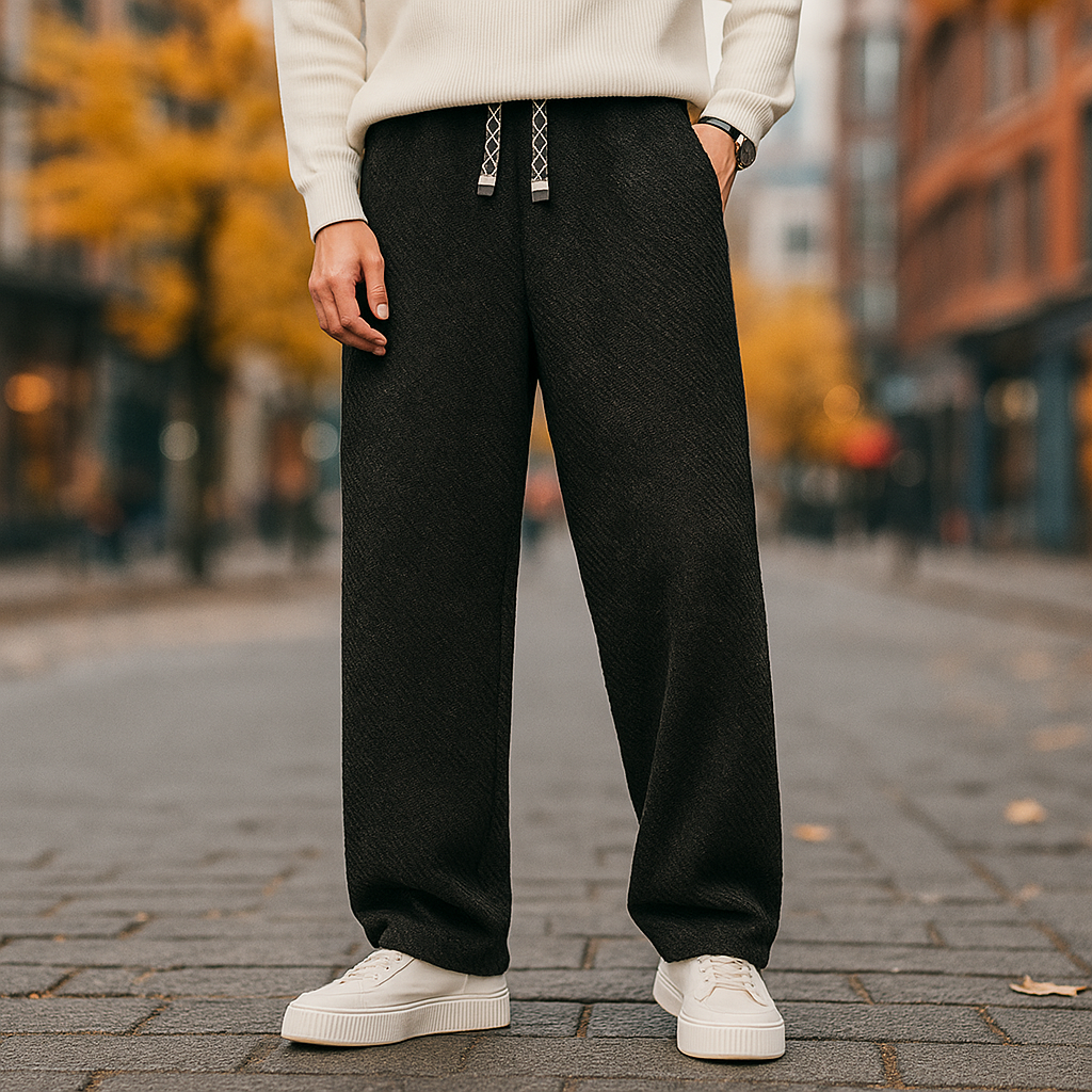 Elliot – Relaxed Herringbone Drawstring Pants for Men