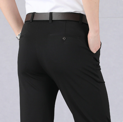 Lorenzo - Men's Slim Fit Fabric Pants for Everyday Office Wear