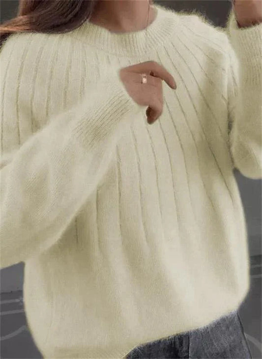 Sophie – Damen Cashmere-Strickpullover mit feinem Rippenmuster