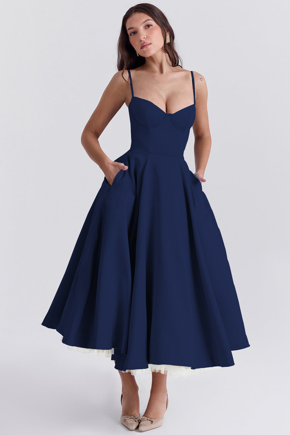 Isabelle - Vestido vaporoso de malla francesa