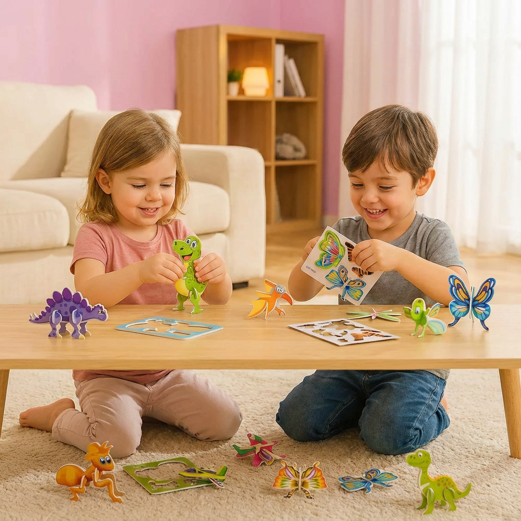 3D Cartoon Puzzle Set for Kids