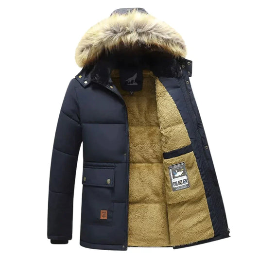 Noah – Gefütterte Winterjacke mit Fellkapuze Herren