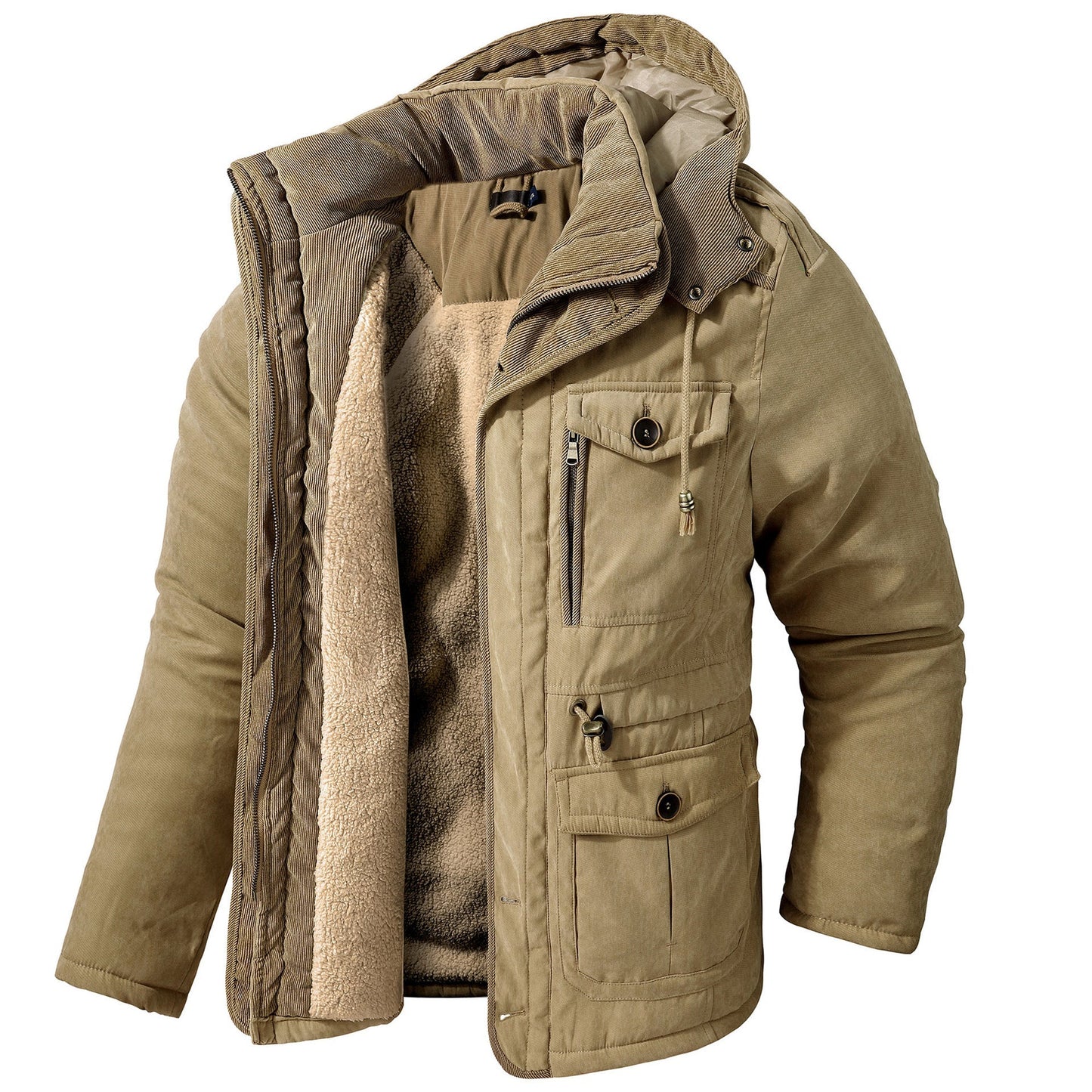 Damon – Herren Winterjacke mit Kapuze und warmem Futter