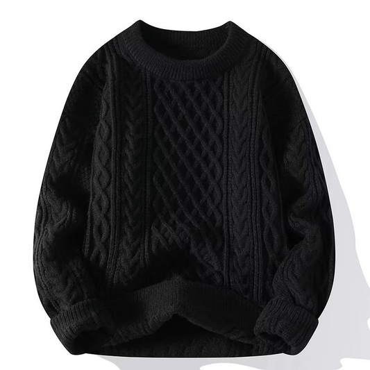 Karen - Herren wollen Pullover mit Zopfstrick und Rundhalsausschnitt