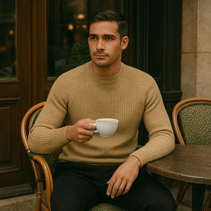 Jonas – Strukturierter Strickpullover mit Stehkragen für Herren