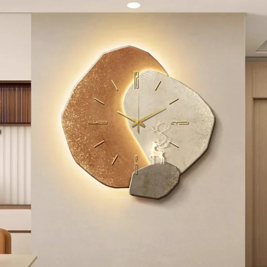 LED Wall Clock | Wood Look & LED | Scandinavian Design | Living Room & Office