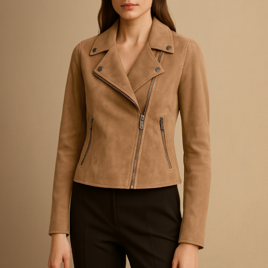 Lina – Zeitlose Veloursleder Jacke für Damen