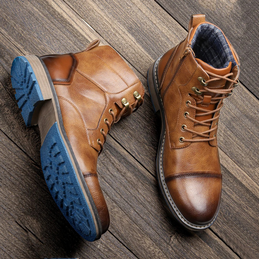 David – Robuste Leder-Boots mit Kontrastdetails für Herren
