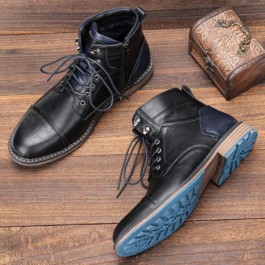 David – Robuste Leder-Boots mit Kontrastdetails für Herren