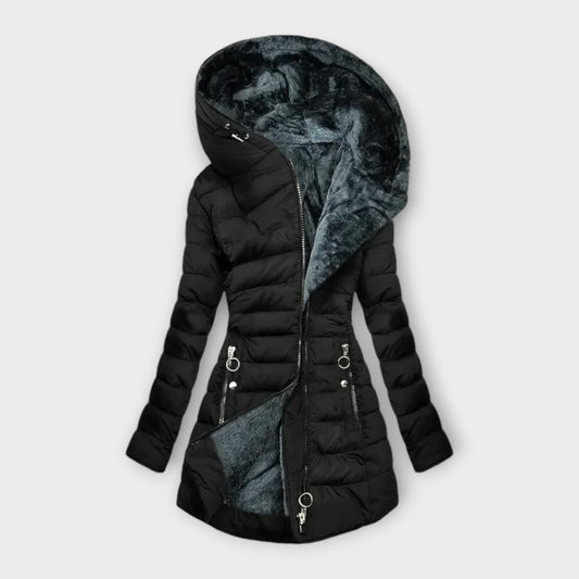 Lydia – Plush-Lined Asymmetrical Winter Puffer Coat for Women