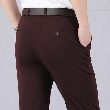 Lorenzo - Men's Slim Fit Fabric Pants for Everyday Office Wear