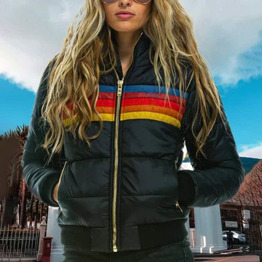 Maya - Damen Winterjacke mit Kapuze und Retro-Design