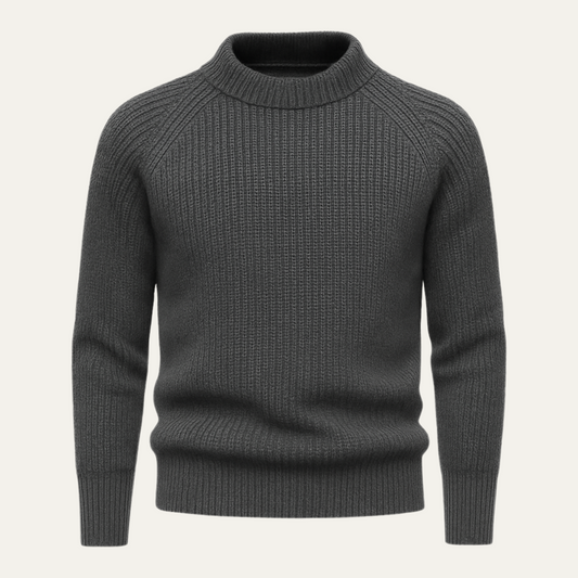 Jonas – Strukturierter Strickpullover mit Stehkragen für Herren