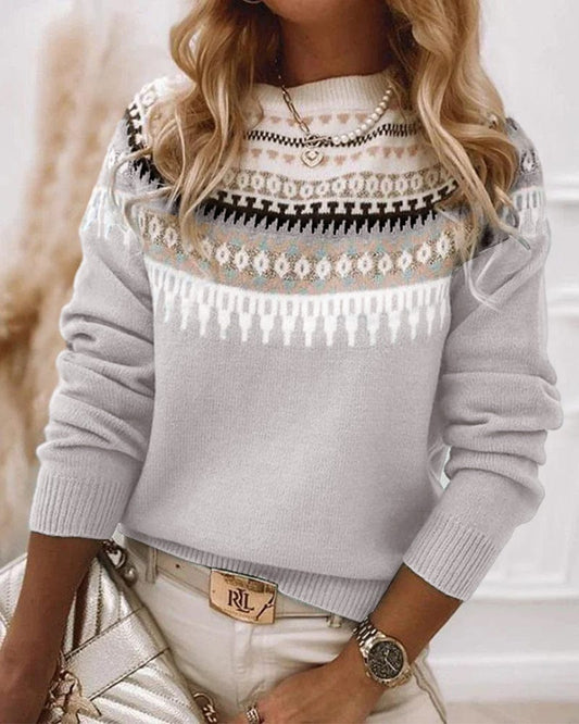Sophie – Gemusterter Strickpullover Damen