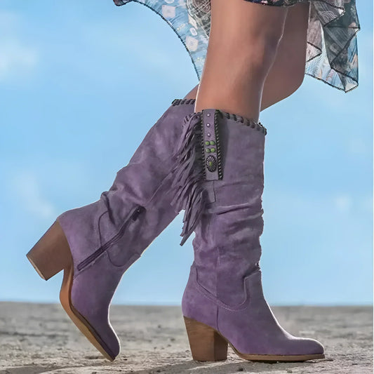 Sierra – Cowgirl-Stiefel im Westernstil mit Fransen und Boho-Details
