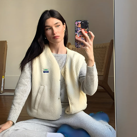 Isabella - Damen Fleece Weste mit Knöpfen