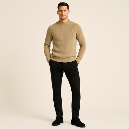 Jonas – Strukturierter Strickpullover mit Stehkragen für Herren