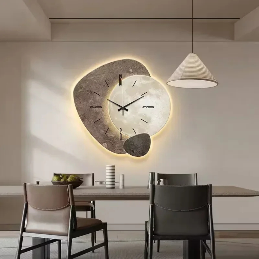 LED Wall Clock | Wood Look & LED | Scandinavian Design | Living Room & Office