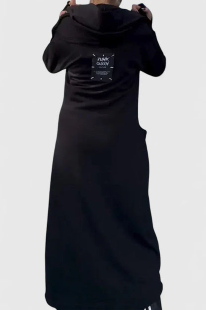 Zara – Modern Asymmetrical Hooded Midi Dress for Women