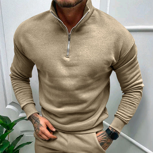 Adrian - Herren Pullover mit Stehkragen und Reißverschluss