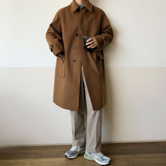Leon - Herren Mantel mit klassischem Kragen und lockerer Passform