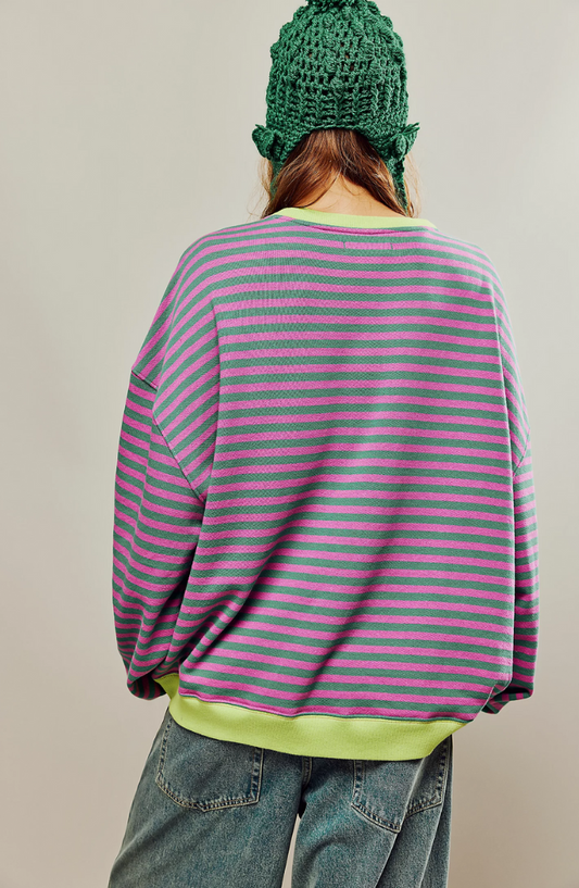 Lara – Gestreiftes Oversize Sweatshirt Damen