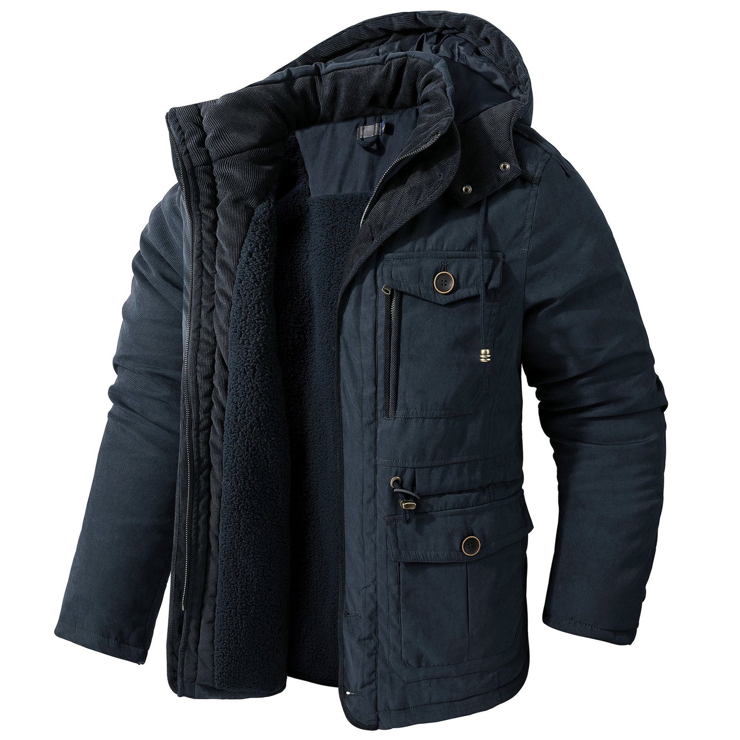 Damon – Herren Winterjacke mit Kapuze und warmem Futter