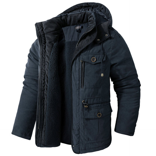 Damon – Herren Winterjacke mit Kapuze und warmem Futter