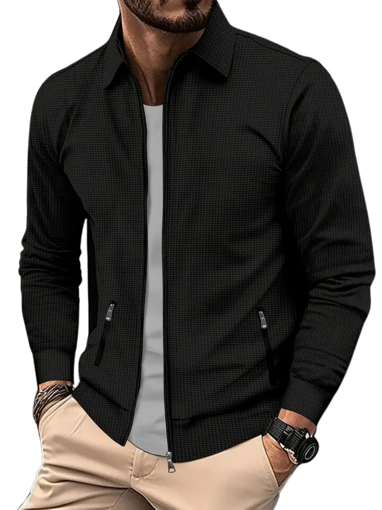Dario – Herren Jacke mit Reißverschluss und Hemdkragen