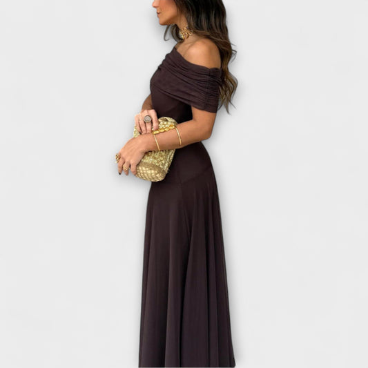 Adriana – Elegantes Off-Shoulder-Maxikleid für Damen