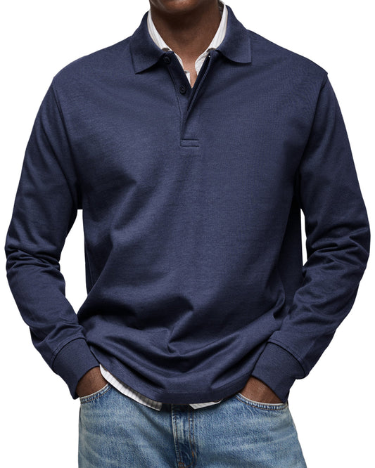 Raphael - Herren Langarm-Poloshirt mit Knopfleiste