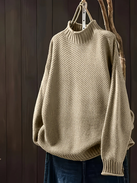 Sofia - Damen Strickpullover mit hohem Kragen