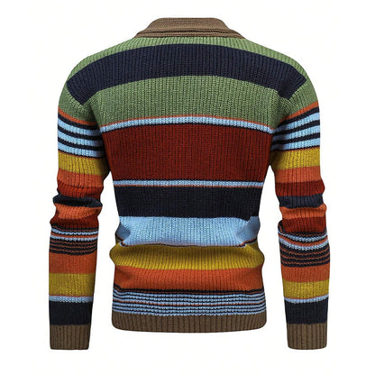 Marlon – Gestreifte Strickjacke mit Knopfleiste Herren