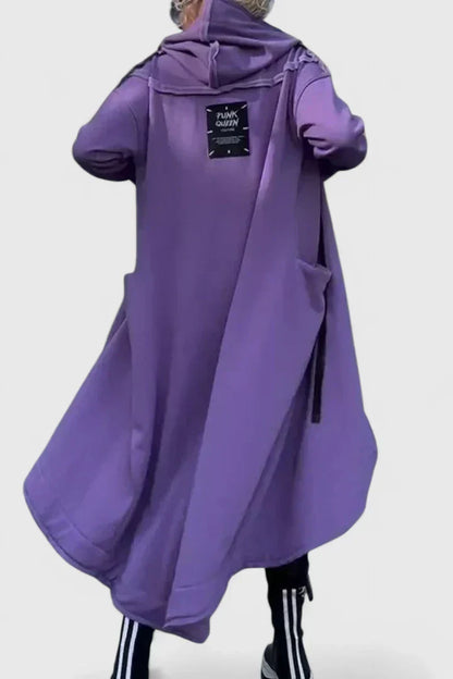 Zara – Modern Asymmetrical Hooded Midi Dress for Women