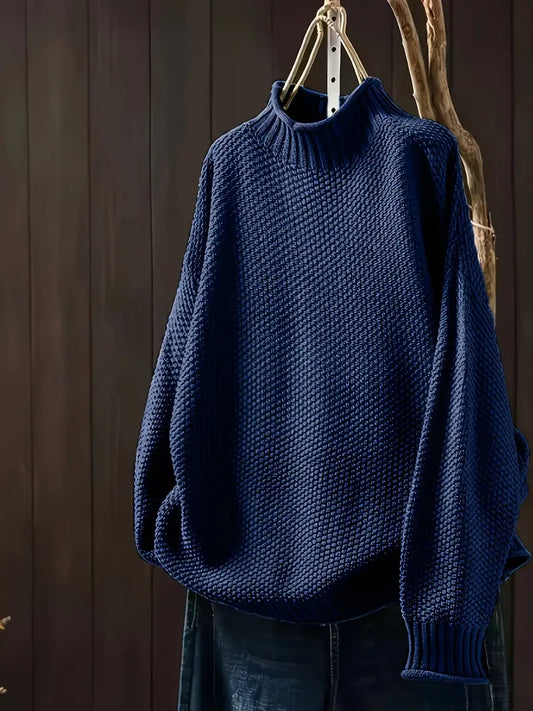 Sofia - Damen Strickpullover mit hohem Kragen