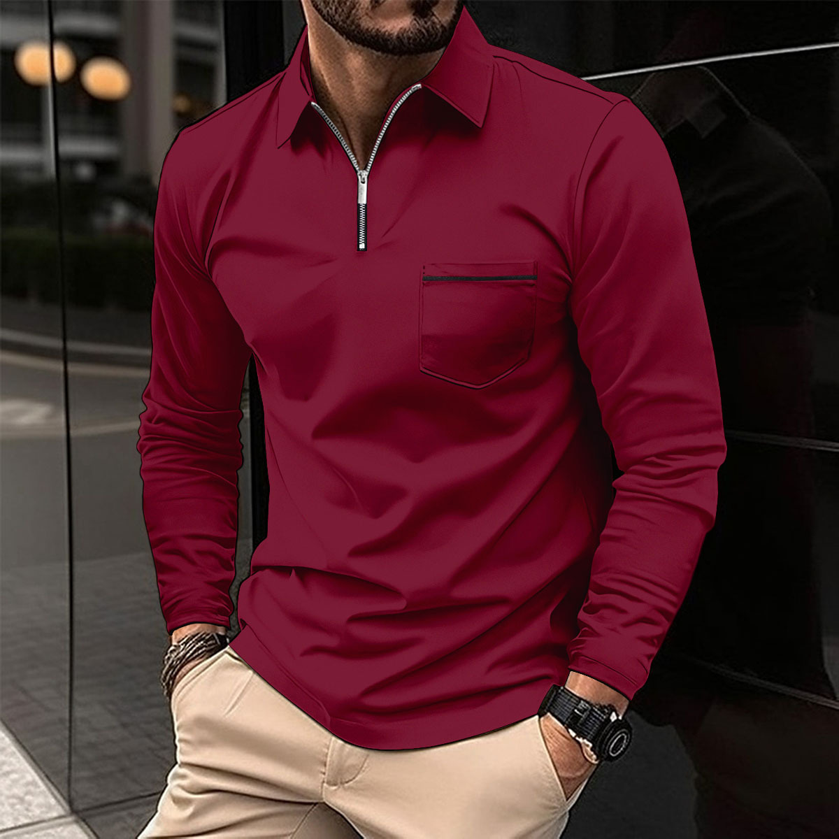 Marco – Modernes Reißverschluss-Poloshirt Herren