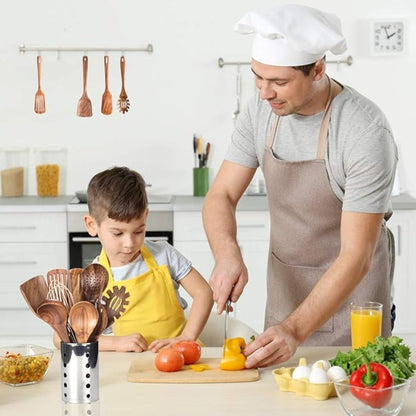 Natural Wood Kitchen Utensil Set with Comfortable Grip