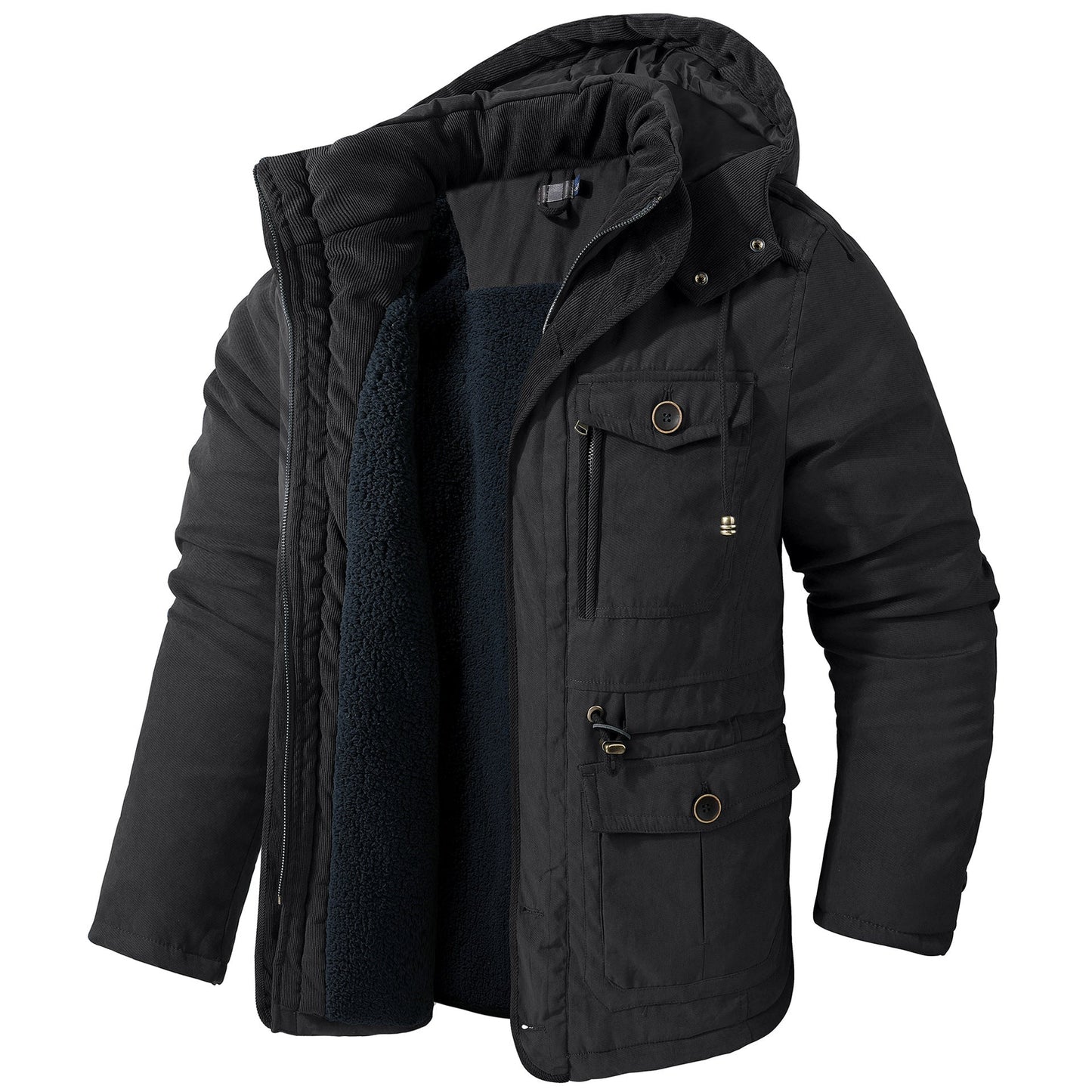 Damon – Herren Winterjacke mit Kapuze und warmem Futter