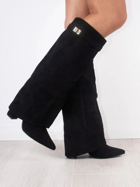 Lara – Wildleder-Stiefel Damen mit Blockabsatz