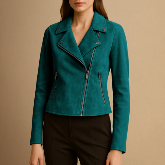 Lina – Zeitlose Veloursleder Jacke für Damen